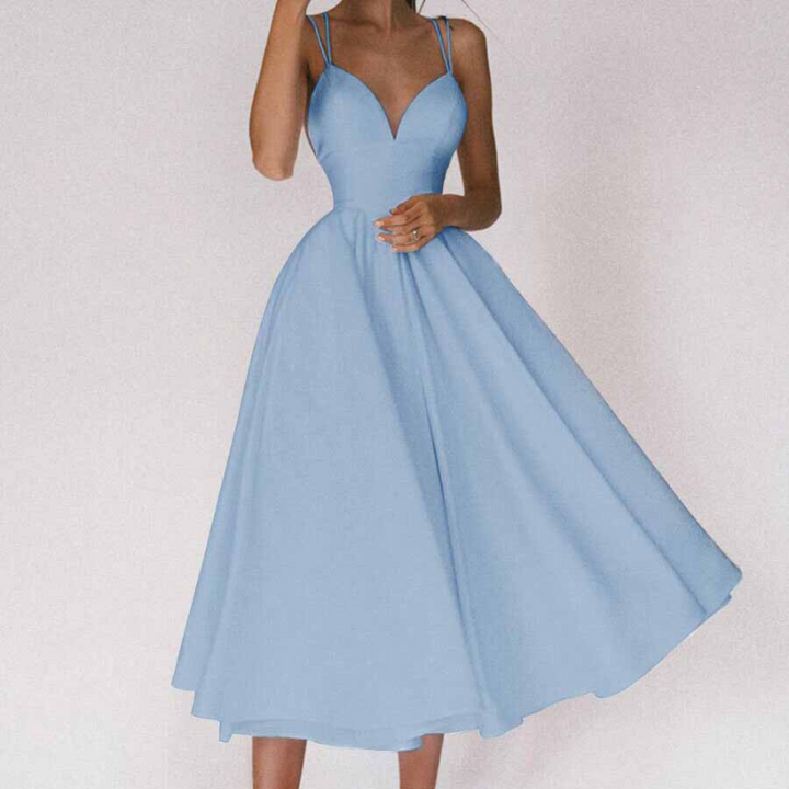 Muonnasa | Robe élégante avec décolleté en V et bretelles
