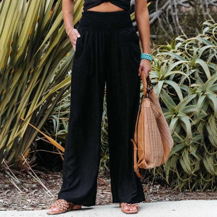 Aelleasa | Pantalon large décontracté en lin pour femmes