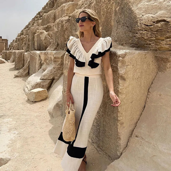 Reinaxa | Robe Longue Slim-fit Taille Haute pour Femmes