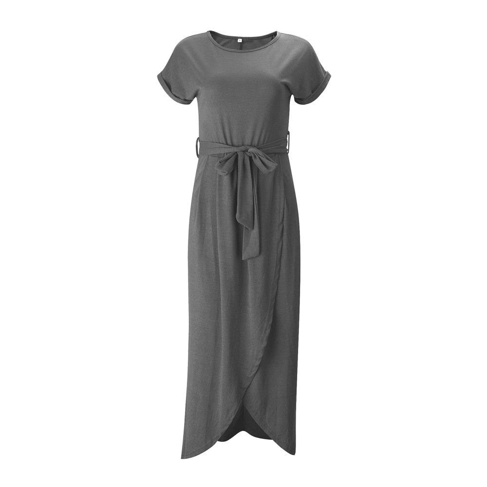 Saenama | Robe Asymétrique à Manches Courtes pour Femmes