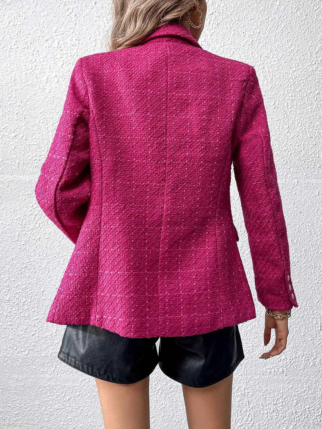 Saaynexa | Blazer Texturé à Double Boutonnage pour Femmes