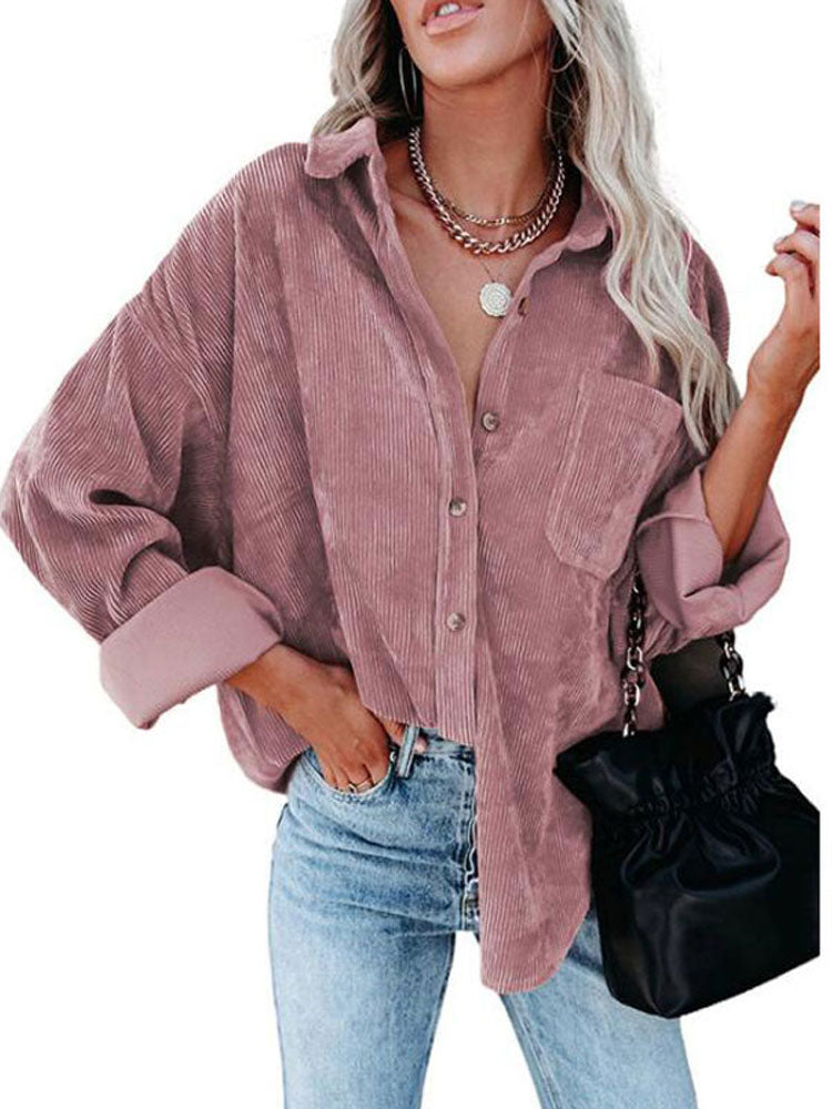 Luonnala | Manteau décontracté en velours côtelé pour femmes