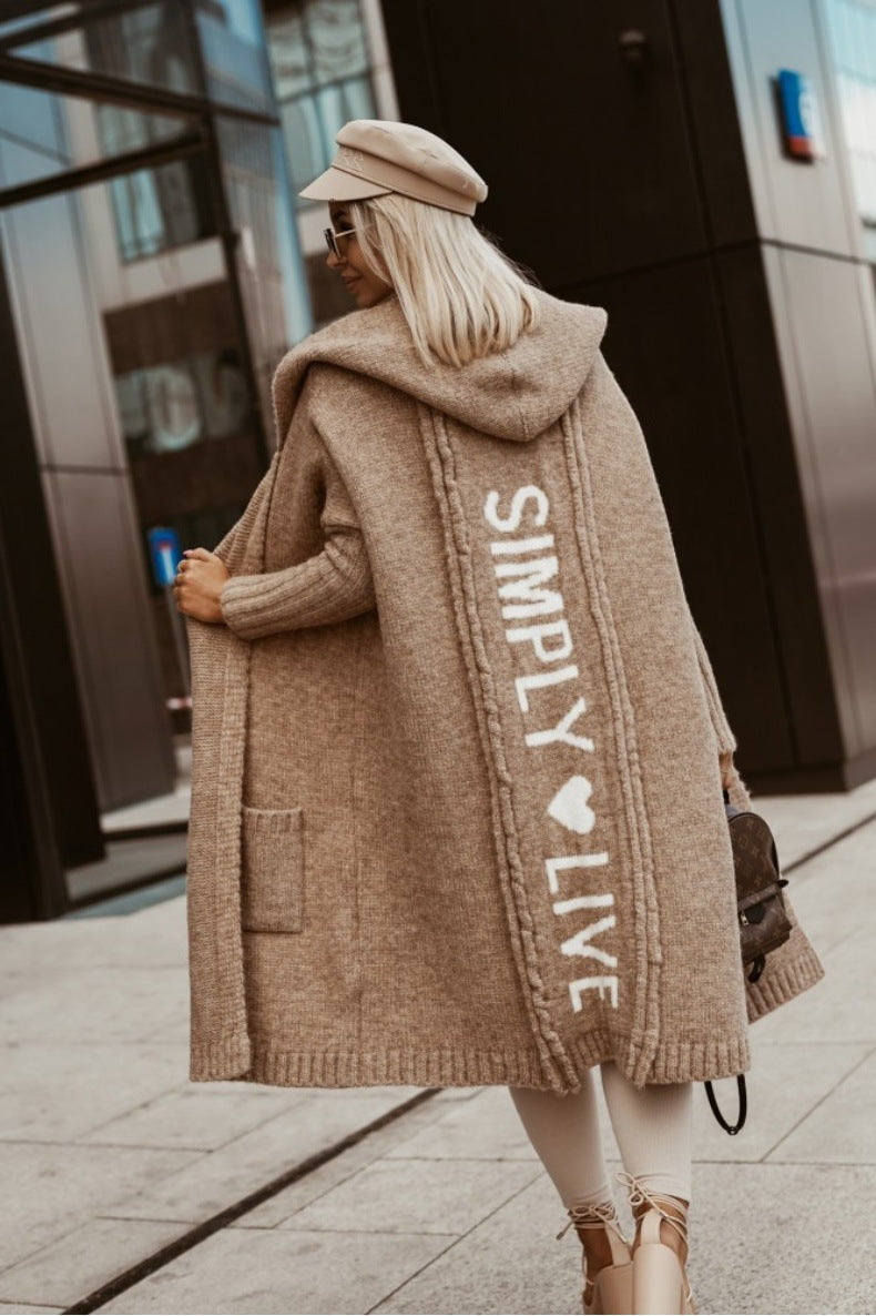 Aellexa | Cardigan long à capuche pour femme