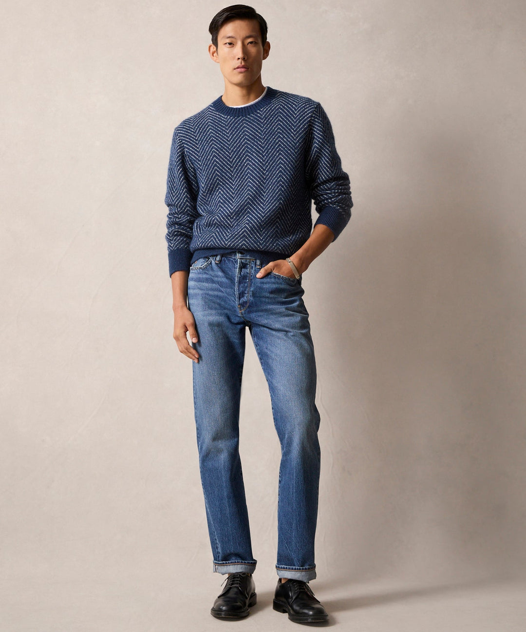Riettas | Pull en mohair chevron à rayures pour homme