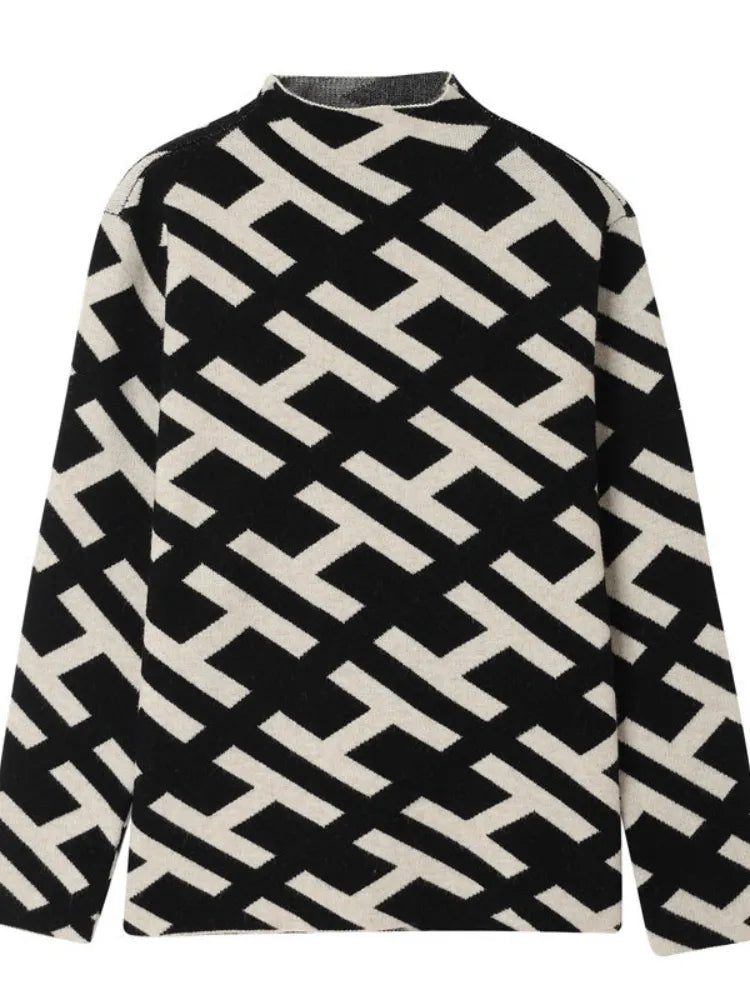 Lalinela | Pull Monogramme Jacquard Fantaisie pour Femmes