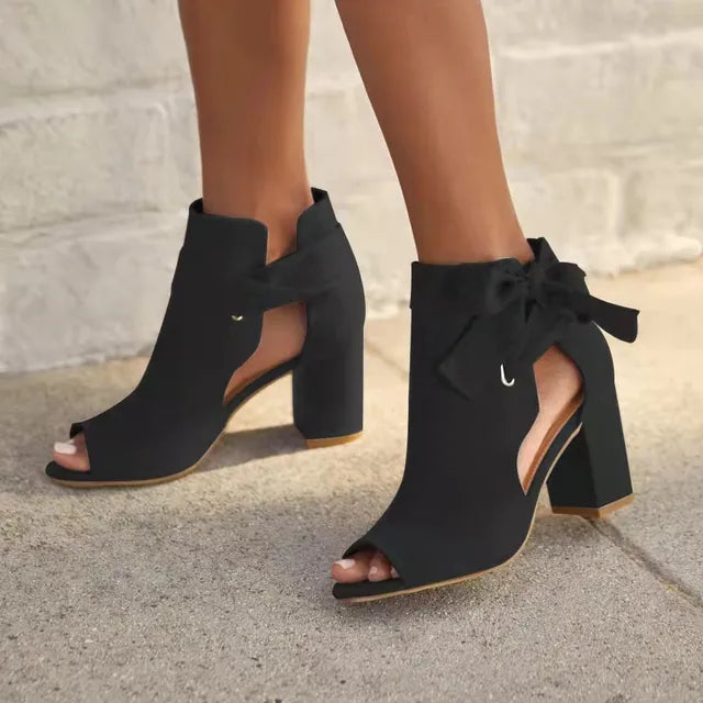Soaynema | Chaussures à talons épais avec nœud pour femmes
