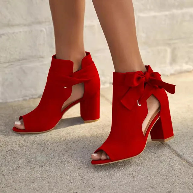 Soaynema | Chaussures à talons épais avec nœud pour femmes