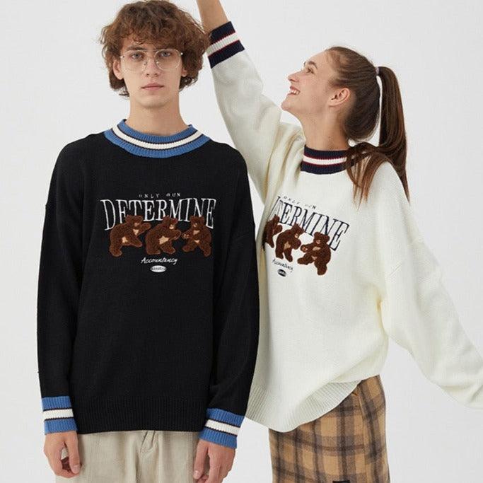 Viora | Pull en maille avec imprimé ours