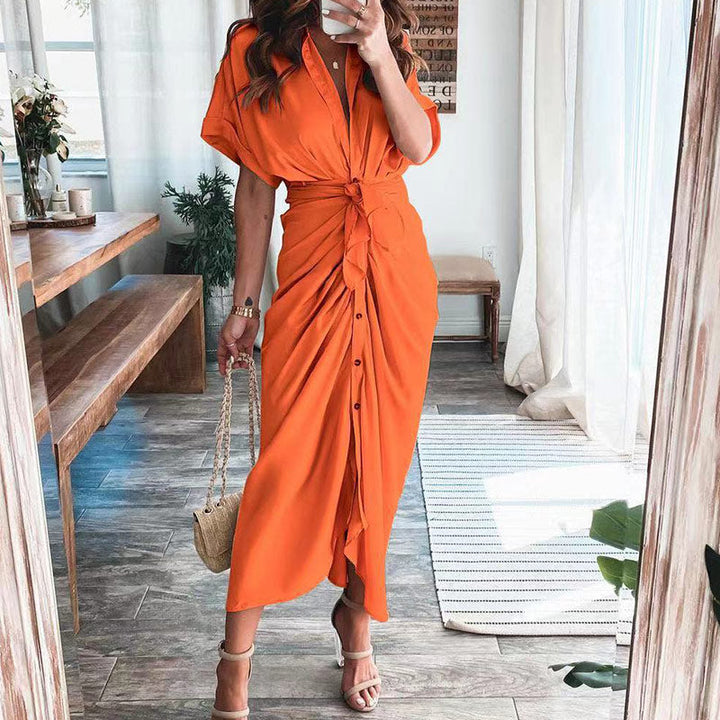 Nelia | Longue robe à boutons pour femmes