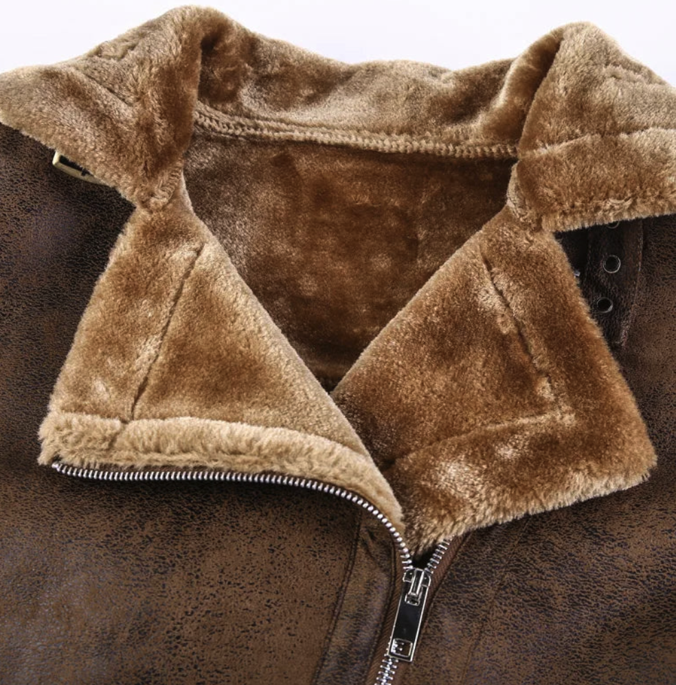 Raorar | Veste en cuir pour homme marron