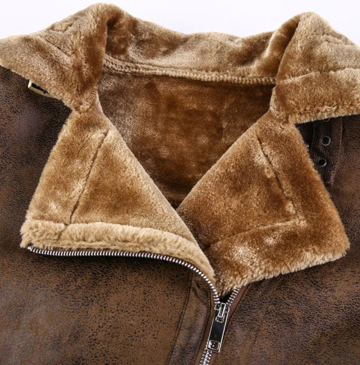 Raorar | Veste en cuir pour homme marron