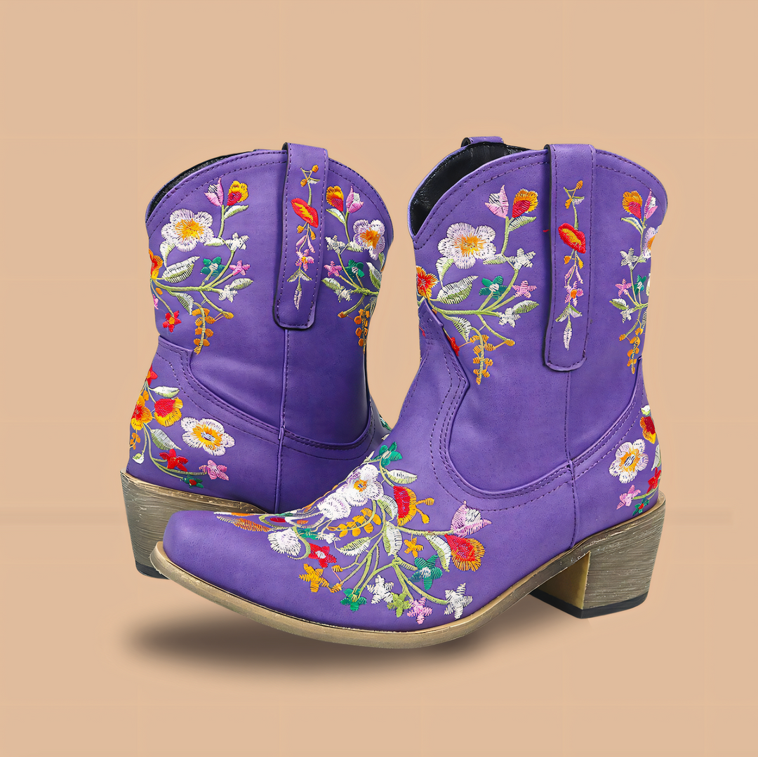 Maellena | Bottes de cowgirl vintage résistantes aux intempéries