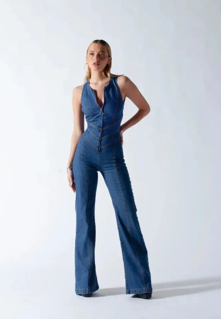 Velinela | Combinaison Taille Haute Rétro Slim Femme
