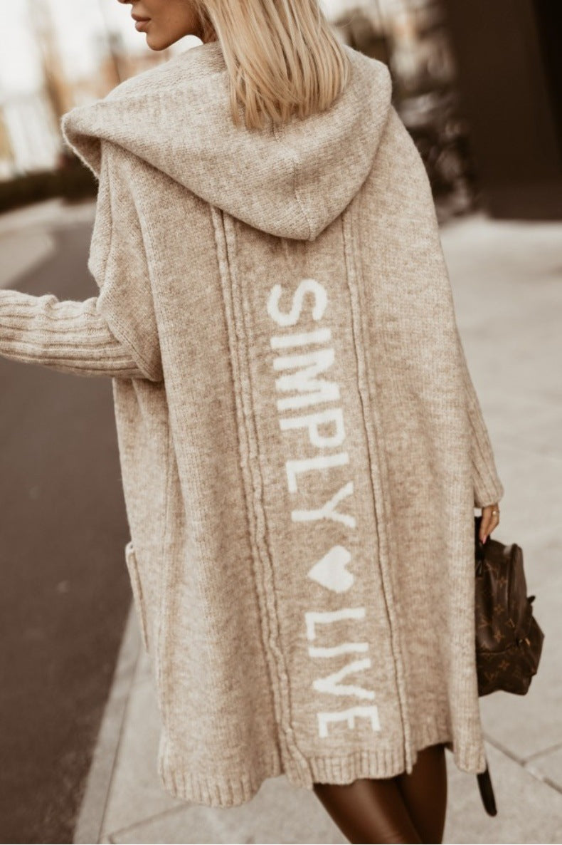 Aellexa | Cardigan long à capuche pour femme