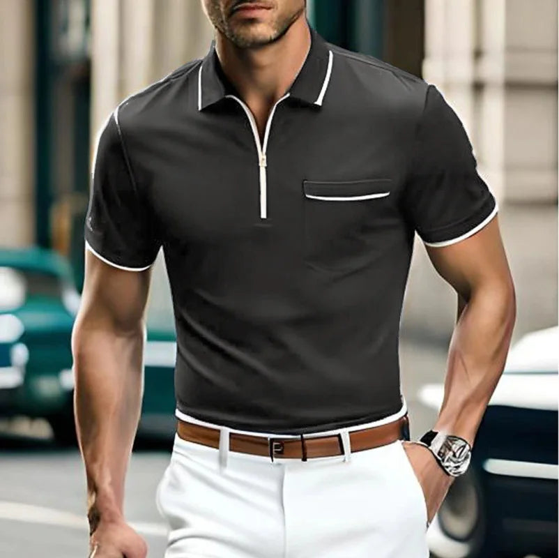 Soellex | Polo pour homme avec fermeture éclair