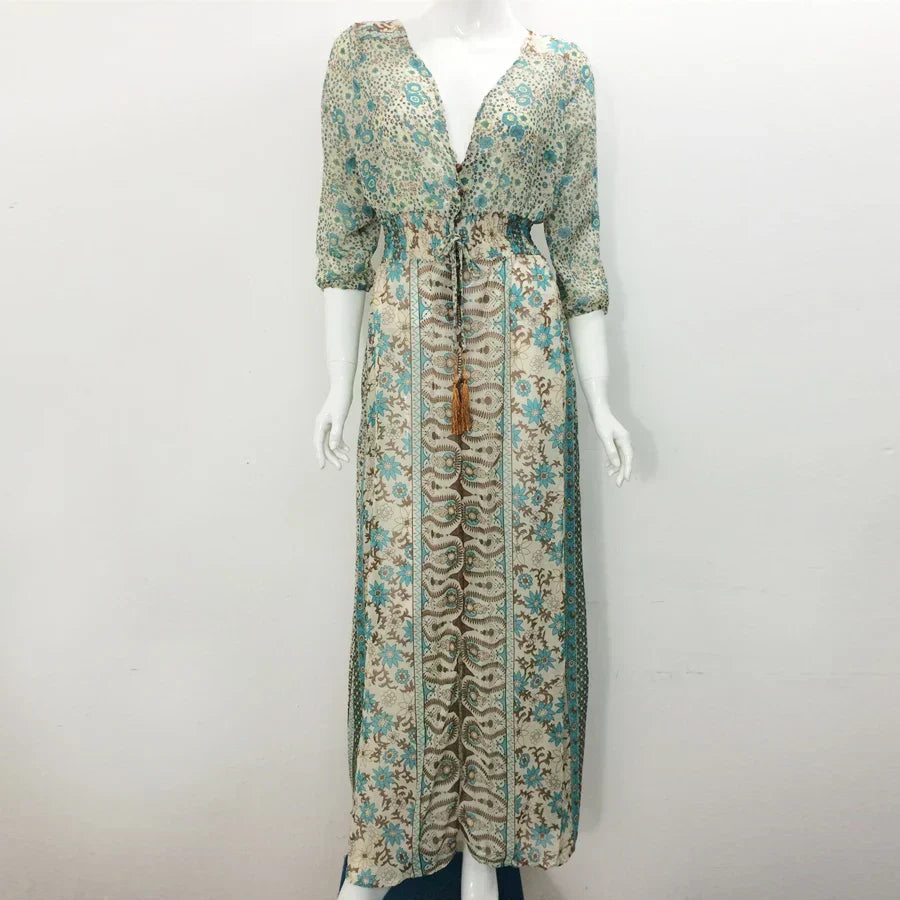 Laliara | European And American Women's Sexy Bohemian Print Dress