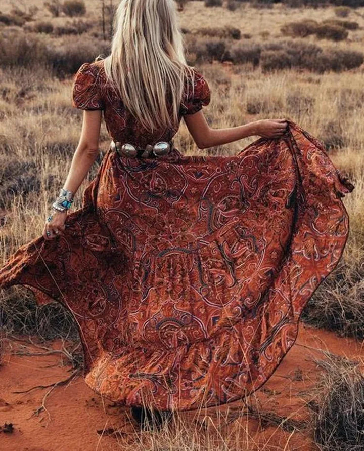Laliara | European And American Women's Sexy Bohemian Print Dress