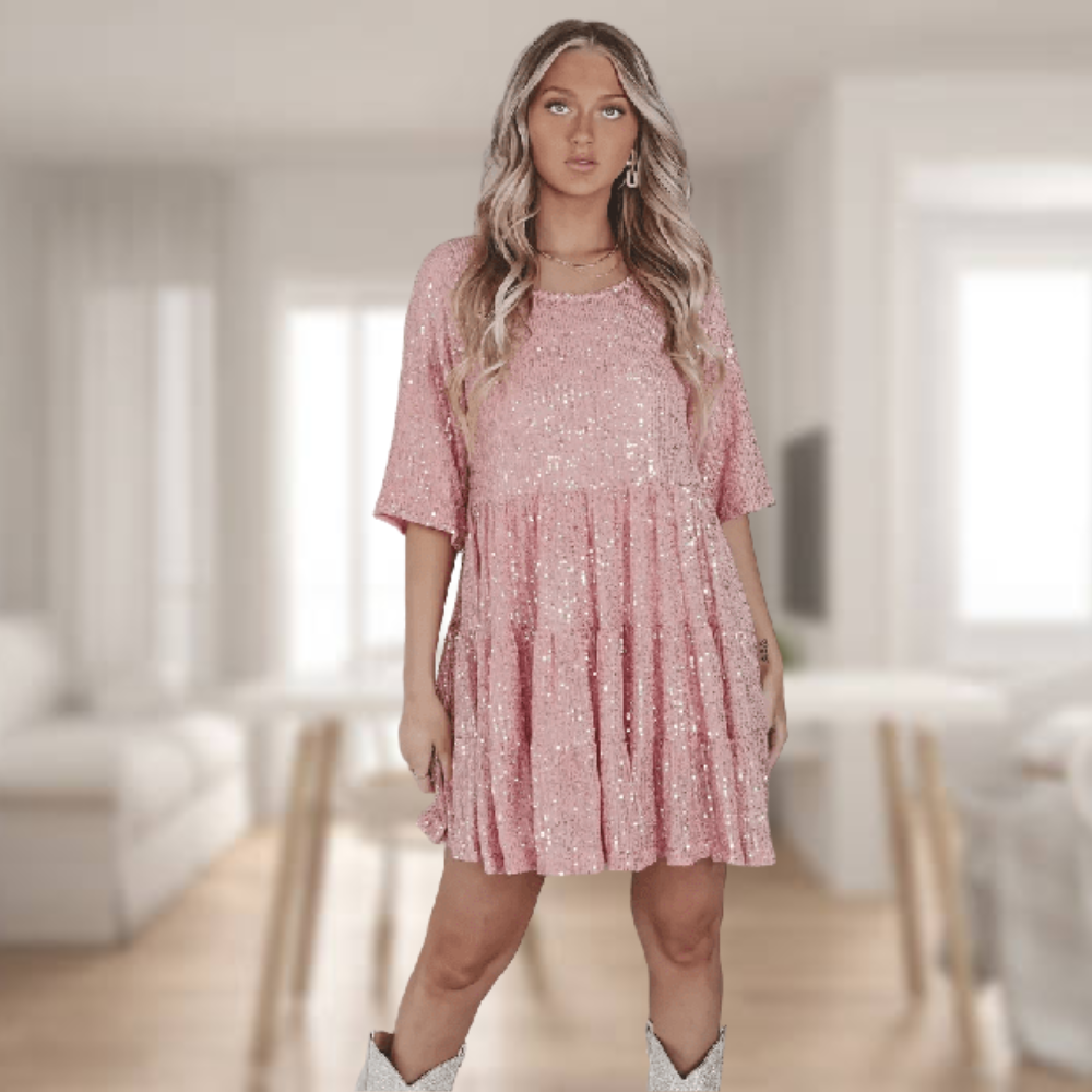 Siliala | Robe Sequin Col Rond Femme