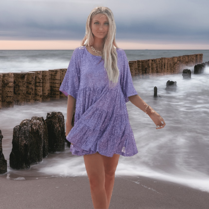 Siliala | Robe Sequin Col Rond Femme