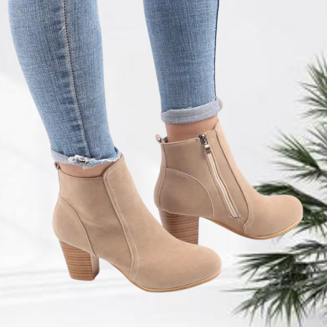 Eriaxa | Mode stylé bottines zippées solides