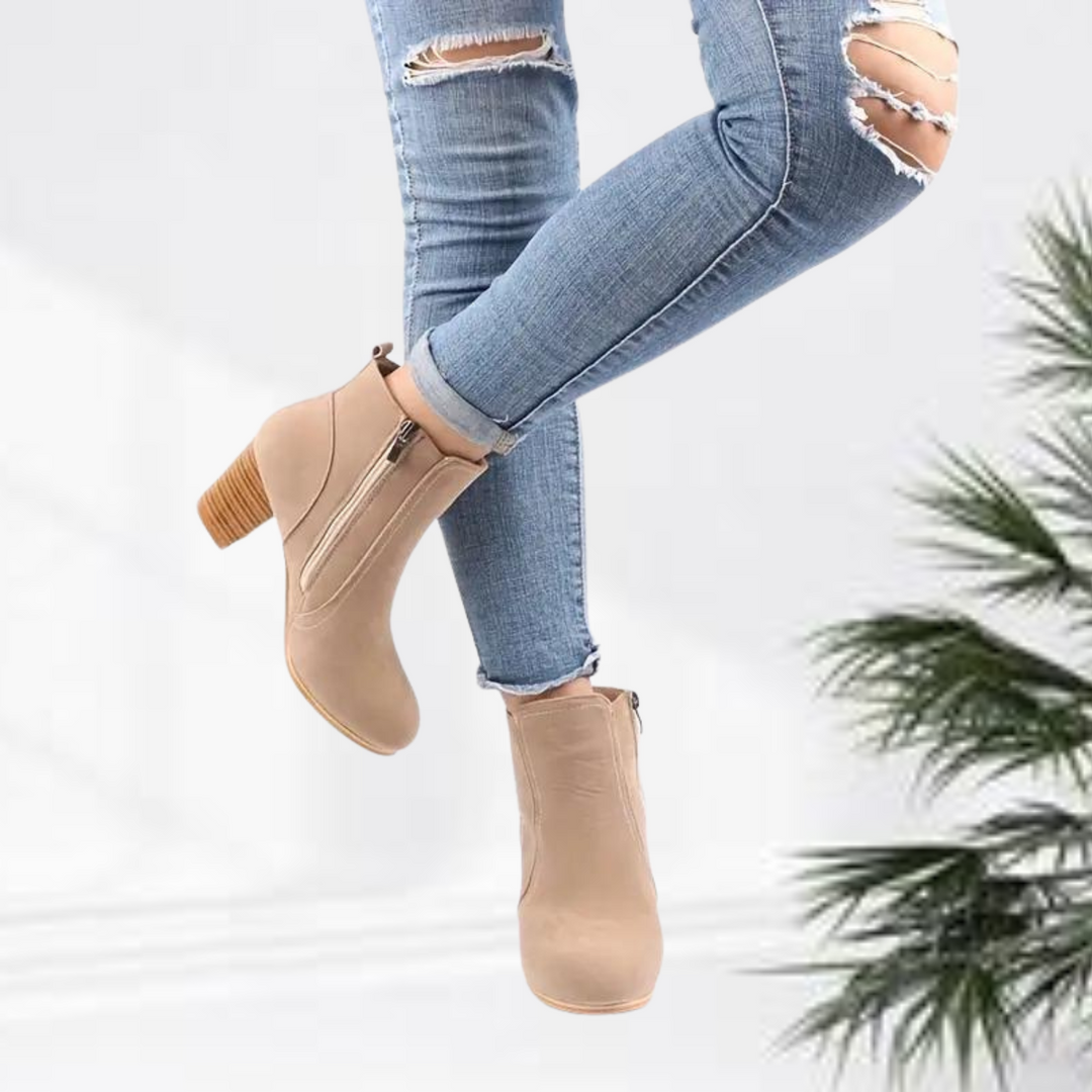 Eriaxa | Mode stylé bottines zippées solides