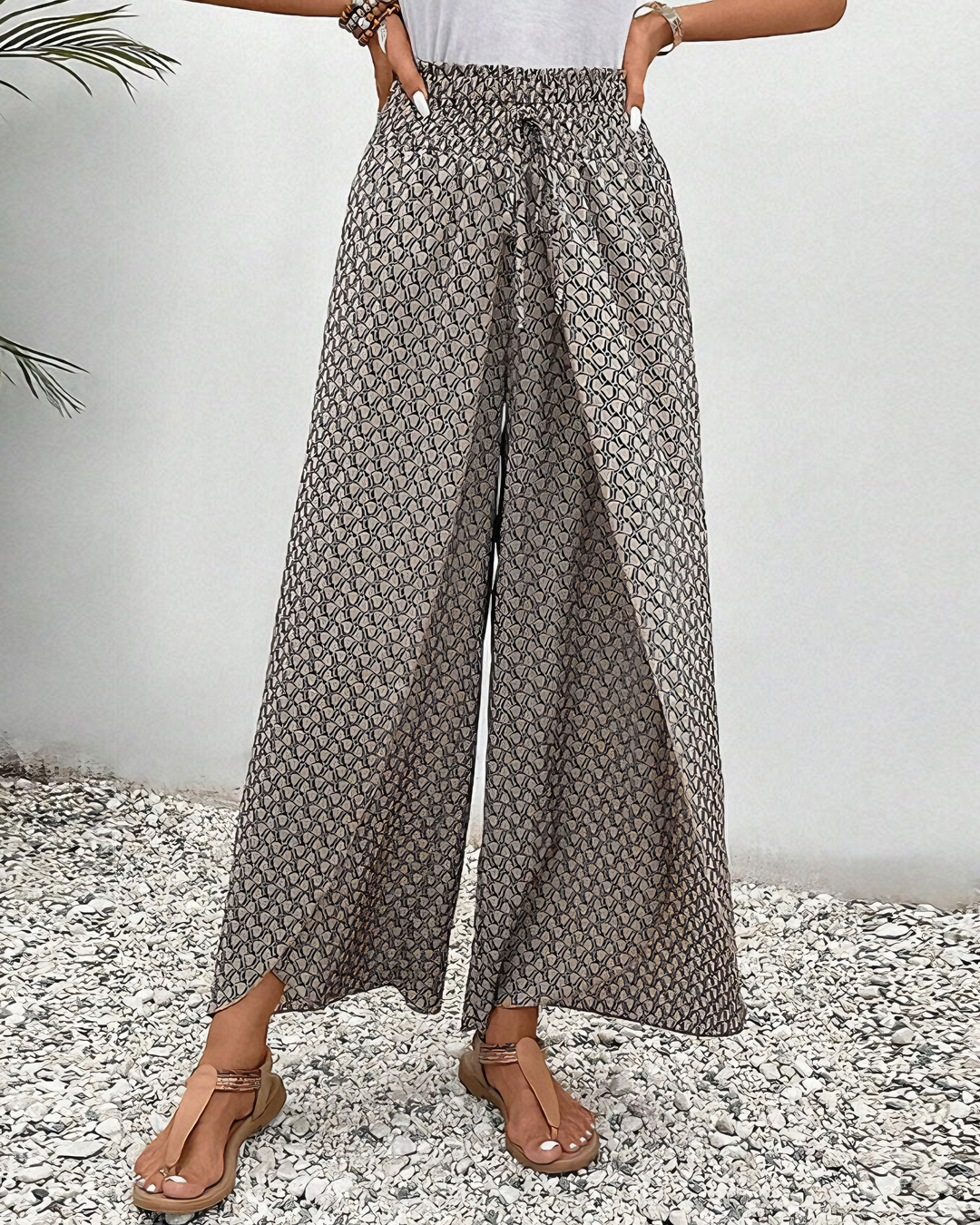 Lalia | Pantalon à motifs géométriques avec jambe évasée