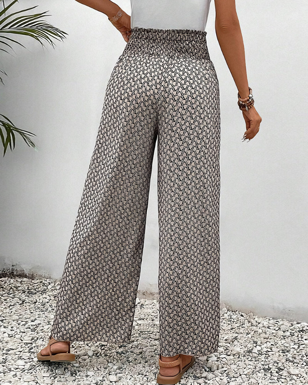 Lalia | Pantalon à motifs géométriques avec jambe évasée