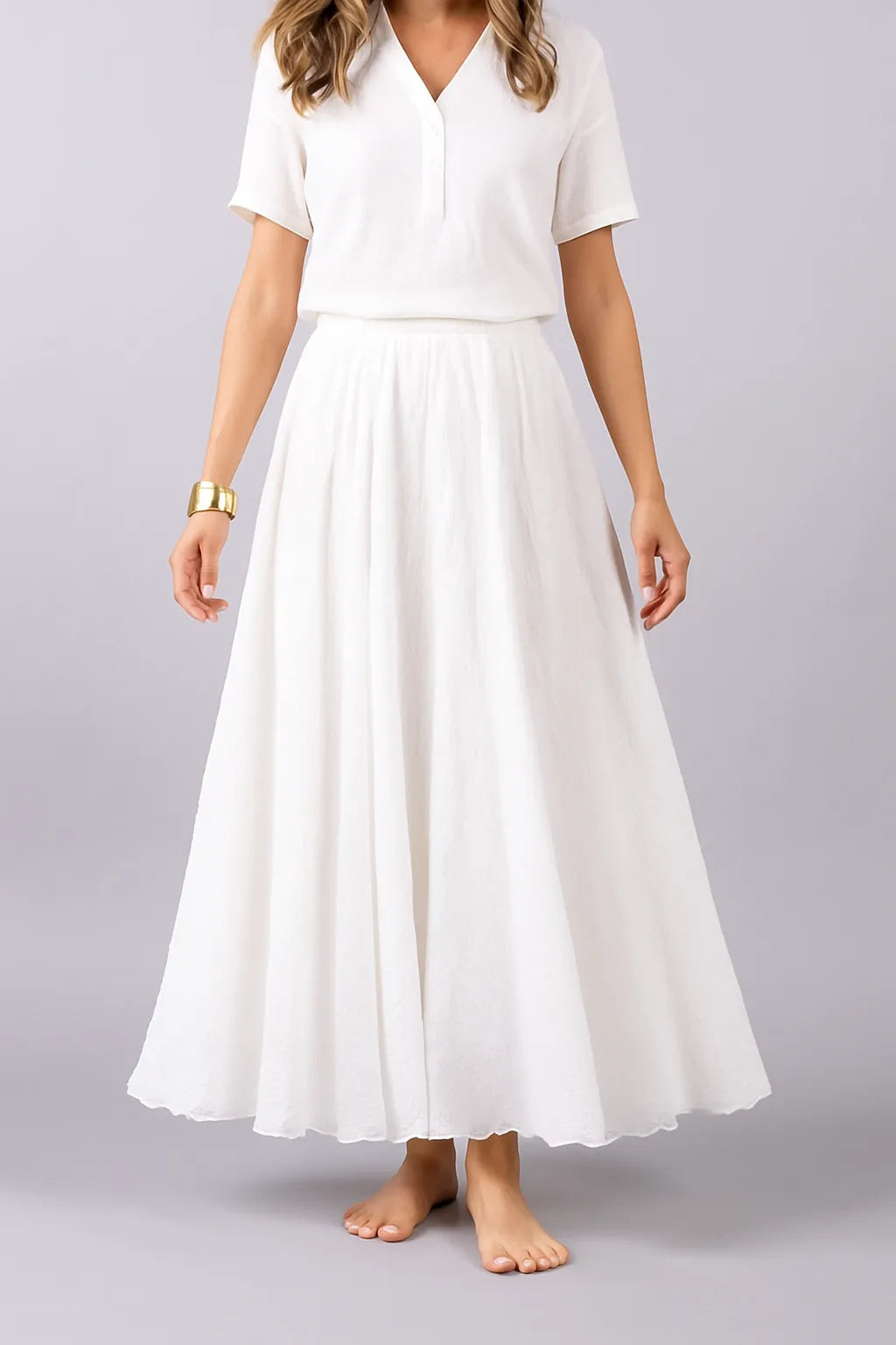 Reliara Plissée Maxi Jupe – Vera