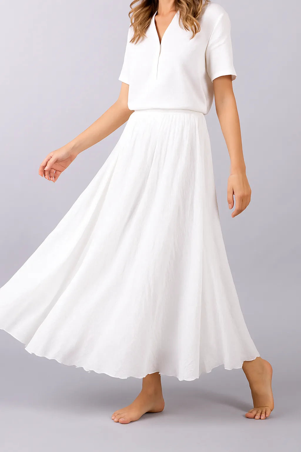 Reliara Plissée Maxi Jupe – Vera