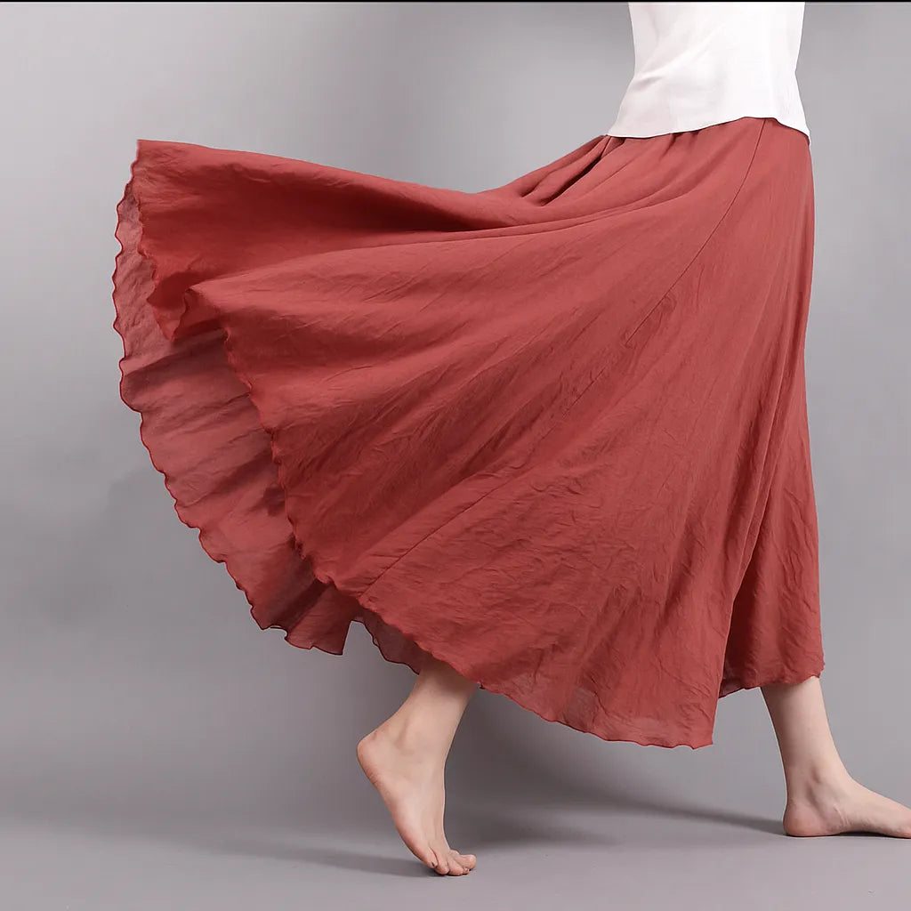 Reliara Plissée Maxi Jupe – Vera