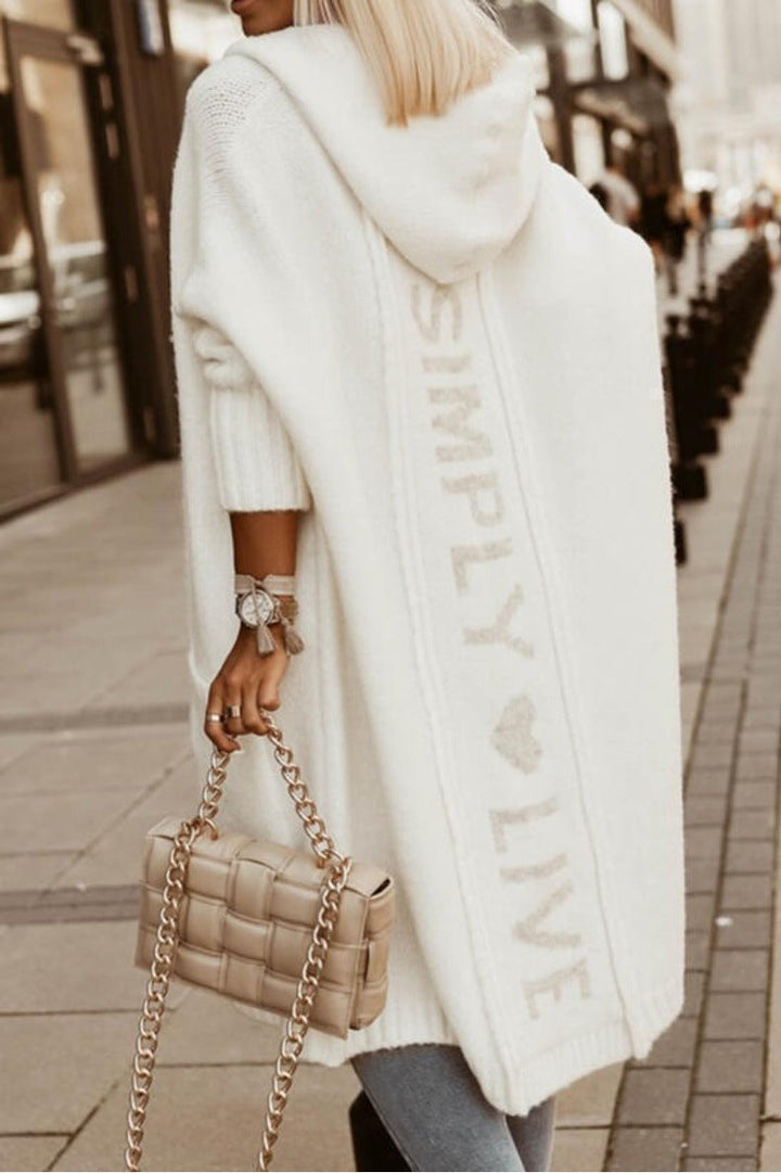 Aellexa | Cardigan long à capuche pour femme