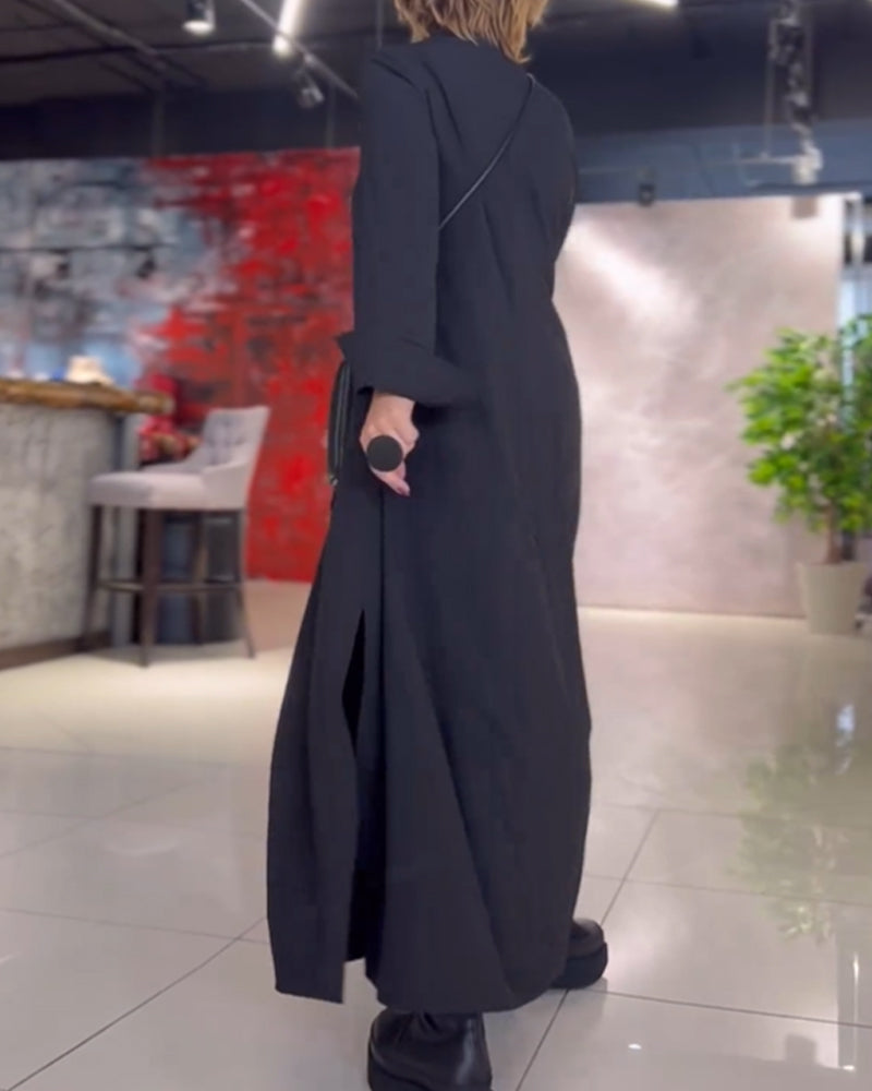 Alinesa | Robe longue et ample avec fente latérale