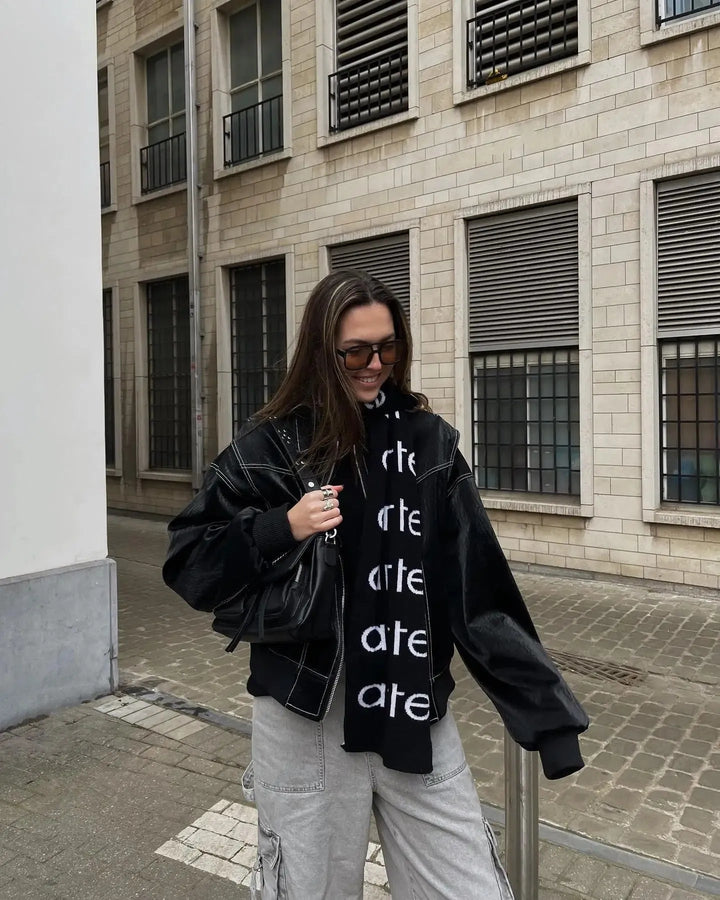 Seayana | Blouson en cuir vintage oversize pour femmes