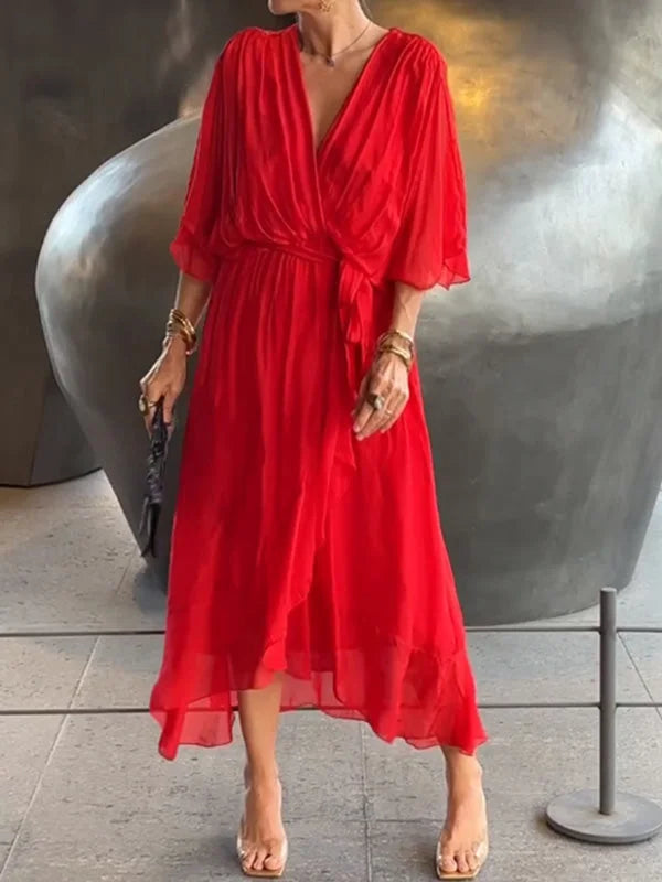Oellea | Robe fluide à manches chauve-souris pour femmes
