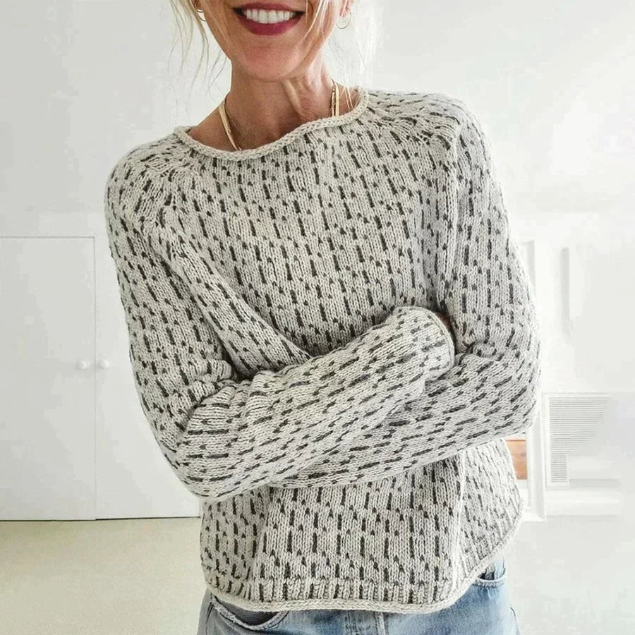 Molinena | Élégant pull gris avec encolure bateau
