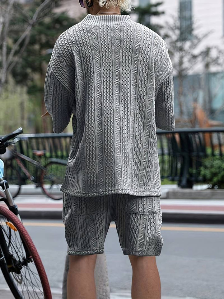 Seanas | Combinaison décontractée en short jacquard pour hommes