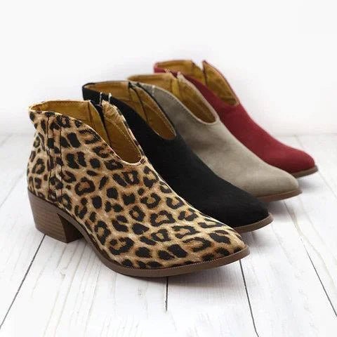 Siora | Bottines léopard à franges pour femmes