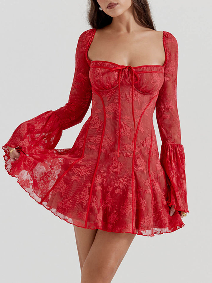 Nounala | Robe midi corset en dentelle