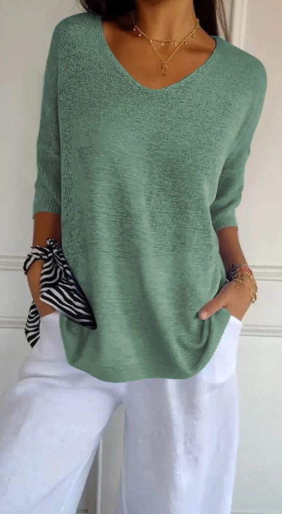 Noettana | Top en maille unie avec encolure en V