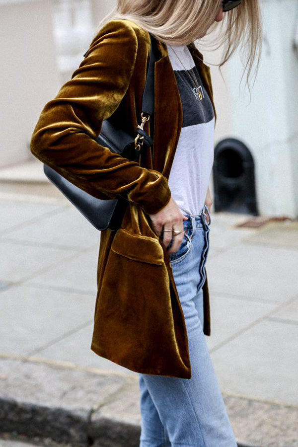 Leliara | Blazer en velours style rue