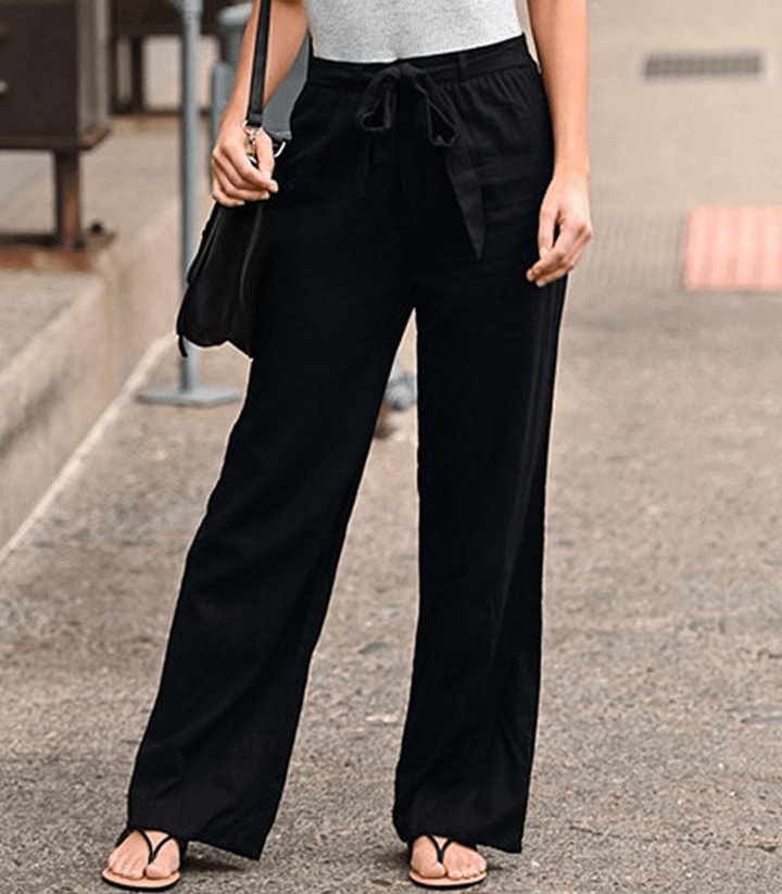 Noenara | Pantalon en lin et coton avec cordon de serrage et taille élastique