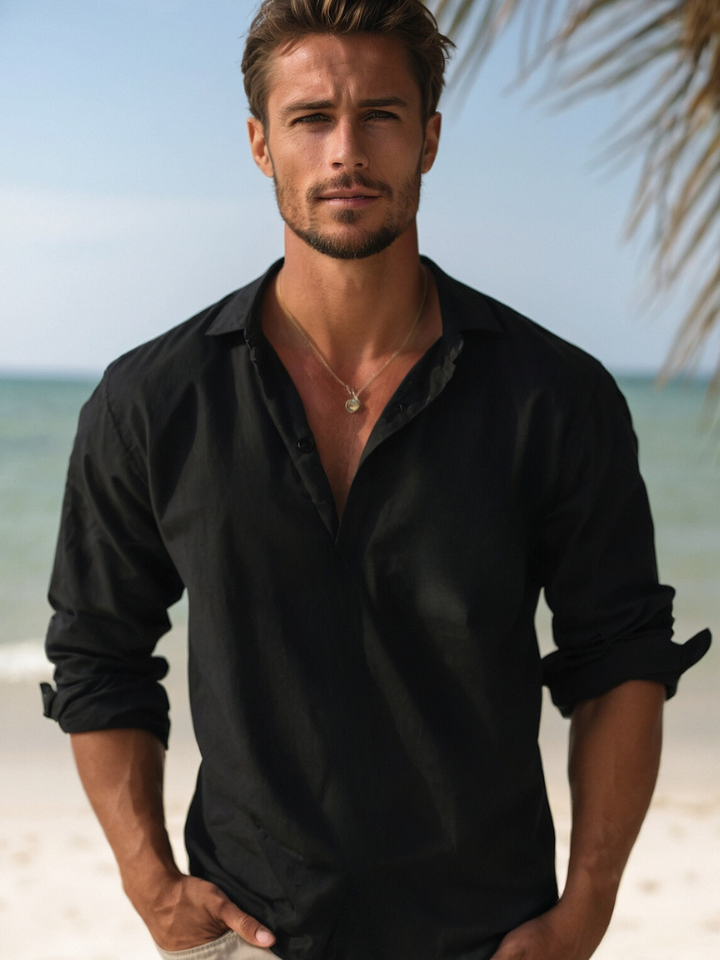 Veonnan | Chemise en lin respirante pour hommes
