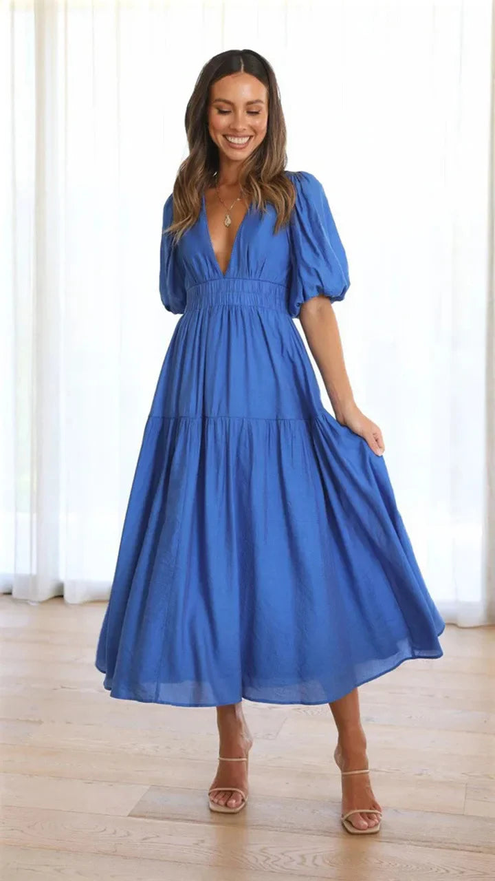 Liunasa Fleurie Maxi Robe d’été – Lawanda