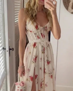 Aana | Robe fendue à imprimé avec ceinture pour femmes