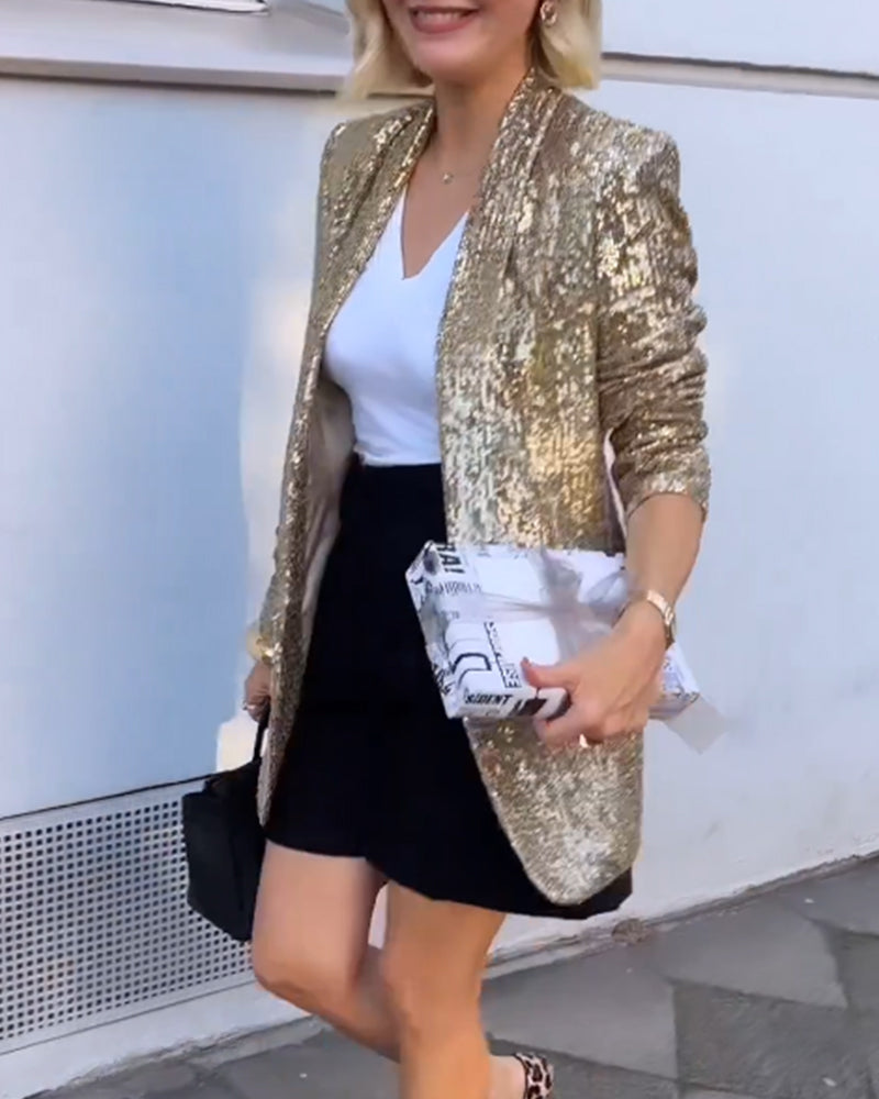 Naorala | Veste à paillettes dorées avec sequins