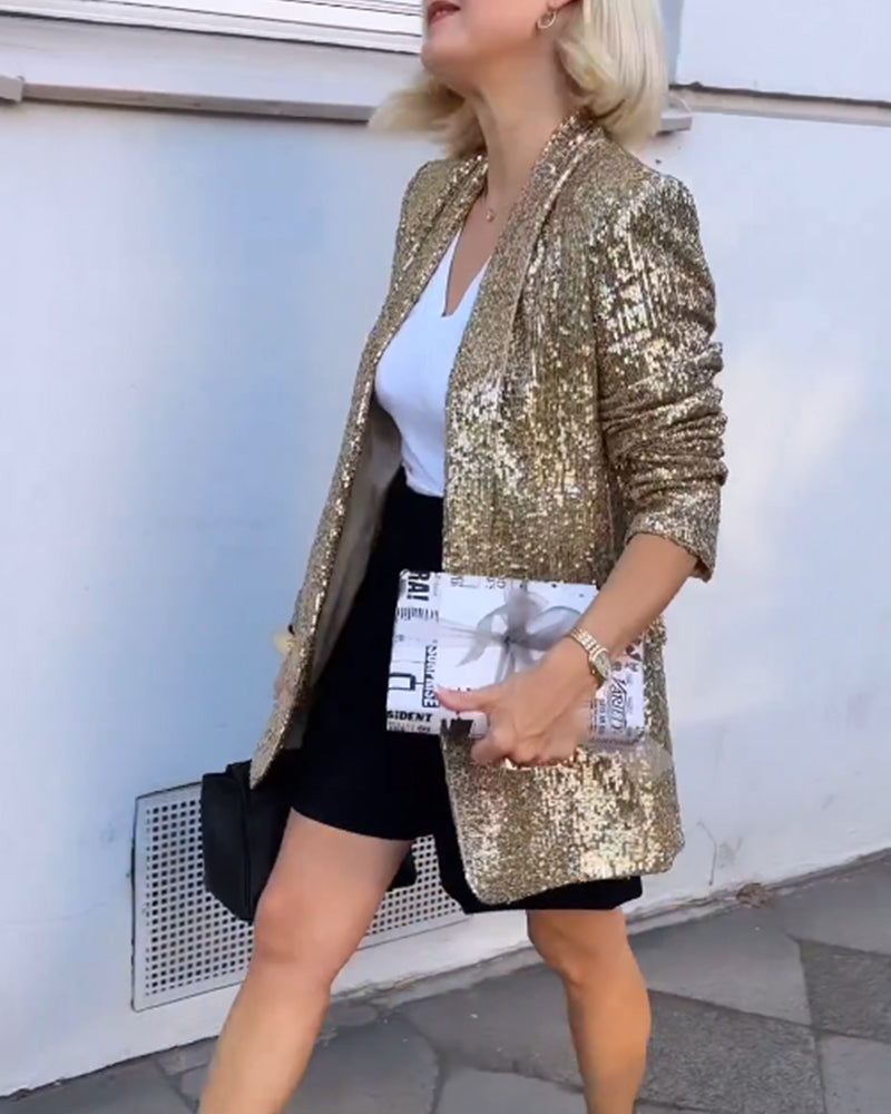 Naorala | Veste à paillettes dorées avec sequins
