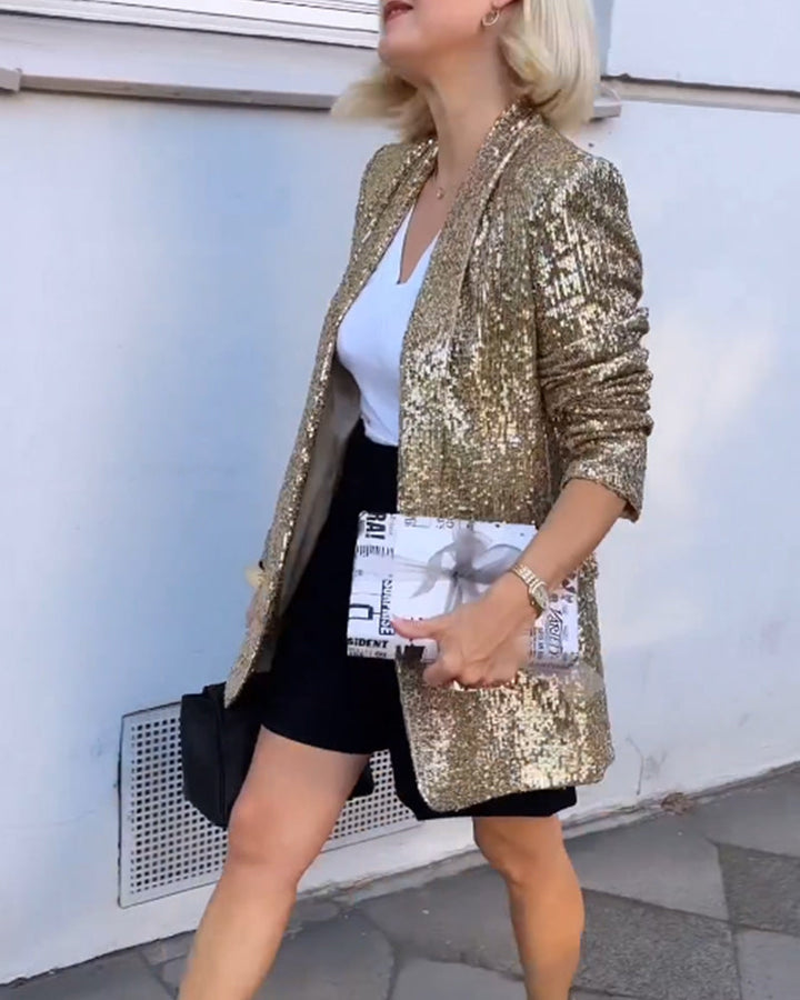 Naorala | Veste à paillettes dorées avec sequins