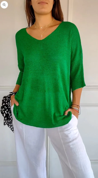 Noettana | Top en maille unie avec encolure en V