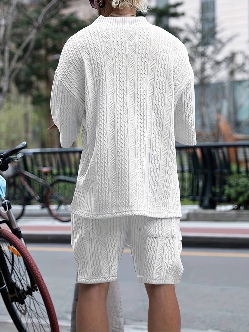 Seanas | Combinaison décontractée en short jacquard pour hommes