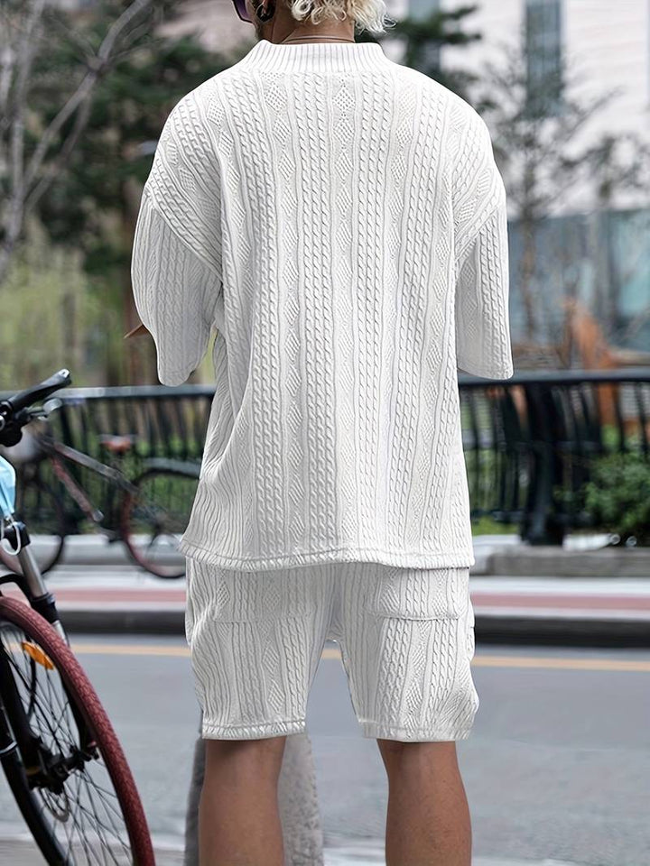 Seanas | Combinaison décontractée en short jacquard pour hommes